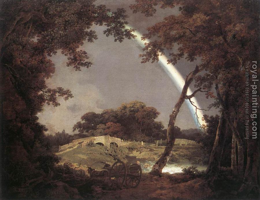 Joseph Wright Of Derby : Landscape with Rainbow